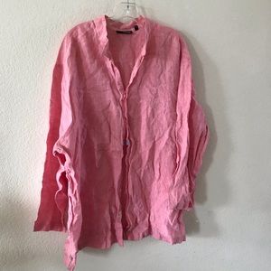 Murano 100% linen button down shirt plus size 2X